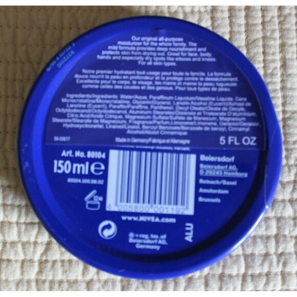 3 Nivea Tin 150 ml Cream Moisturizing Body, Hand Face Original German Skin Cream - Picture 2 of 3